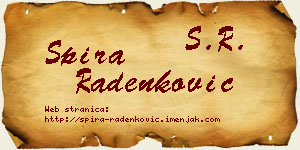 Spira Radenković vizit kartica